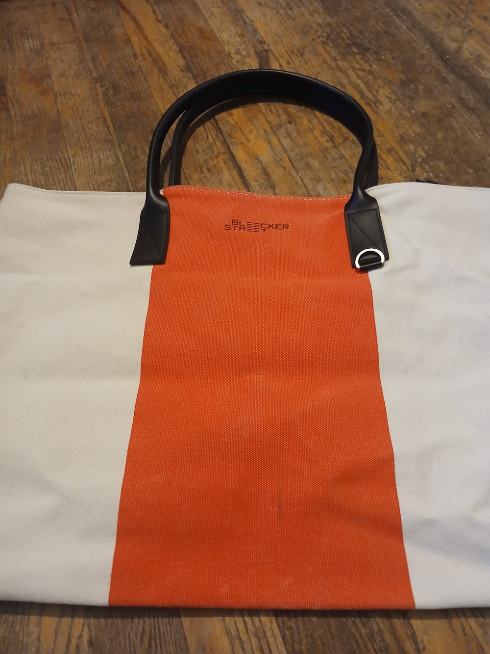 Cream Red And Black Canvas Tote By Bleecker Street
